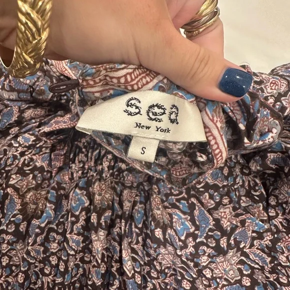 Sea New York Amaki Printed Puff Sleeve Top - Picture 7 of 8